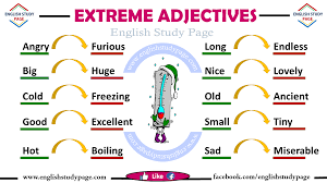 For example, a brave person., a beautiful child., a careful mother. some attributive adjectives are derived from nouns, e.g. Extreme Adjectives In English English Study Page