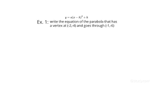 equation of a parabola in vertex form