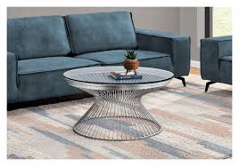 Tempered Glass Coffee Table With Metal