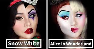 makeup artist merged disney princesses