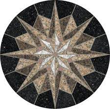 libra stone metal medallion tile