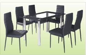 6 chair dining table with glass top