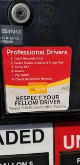 Professional Drivers Please Scan Your Card Pump Def And