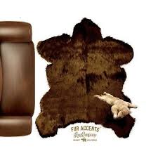 bear skin rug plush brown faux