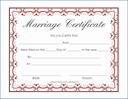 Free Marriage Certificate Template Word Marvelous Blank Marriage