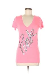 Details About Victorias Secret Pink Women Pink Short Sleeve T Shirt Sm Petite
