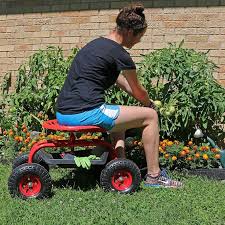 Sunnydaze Rolling Garden Cart With 360