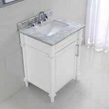 Get 5% in rewards with club o! Home Decorators Collection Aberdeen 24 In W X 20 In D Bath Vanity In White With Carrara Marble Top With White Sink 8103200410 The Home Depot