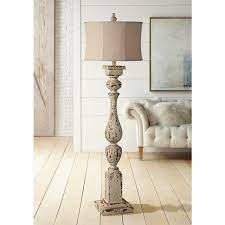 62 high shade 14 wide base 12 wide. Anderson Distressed Rustic White Column Farmhouse Floor Lamp 69x89 Lamps Plus