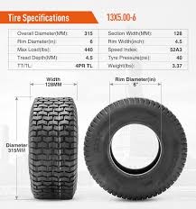 13 5 00 6 lawn mower tire 4ply 13 5 00