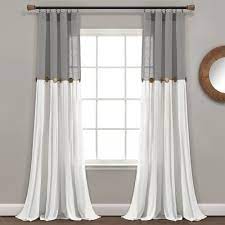 Panovous grey french door curtains for small windows elegant curtains for door window sidelight curtain grey 25x40 inch 1 panel 4.4 out of 5 stars 1,155 $14.99 $ 14. Linen Button Window Curtain Panel Lush Decor Www Lushdecor Com Lushdecor