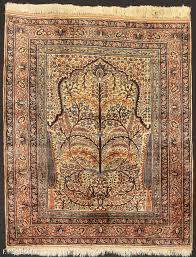 a rare antique persian tabriz silk rug