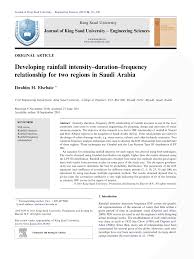 Pdf Developing Rainfall Intensity Duration Frequency