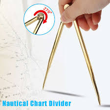Us 9 52 41 Off Solid Brass 168mm Nautical Chart Straight Divider Marine Dividing Tool Compass Portable No Rust For Architects Marine Navigation In
