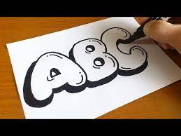 how to draw graffiti bubble letters abc