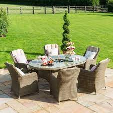 6 Seater Oval Rattan Dining Set
