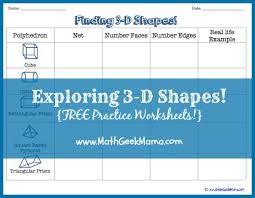 3 D Shapes Worksheets Free Printables