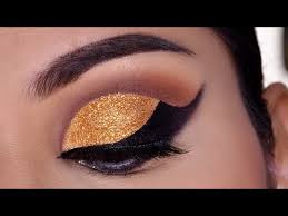 indian bridal gold glitter eye makeup