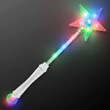 Amazon Com Flashingblinkylights Light Up White Super Star Princess Led Wand Toys Games