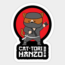 Add this game to your web page. Anime Funny Cat Ninja Cat Tori Hanzo Cute Kawaii Shirt Cat Ninja Sticker Teepublic