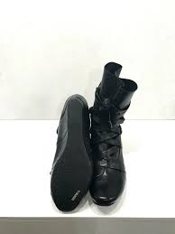 Tsubo Black Leather Sidon Wedge Boots Booties Size Us 11 Regular M B 56 Off Retail