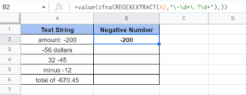 how to extract negative numbers from