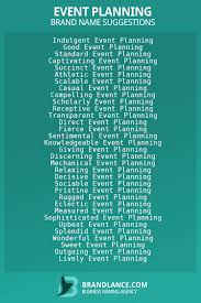 event planning business name ideas list