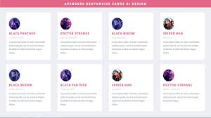 responsive cards ui design in html and