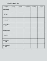 Timetable Blank Class Schedule Template Printable College Excel