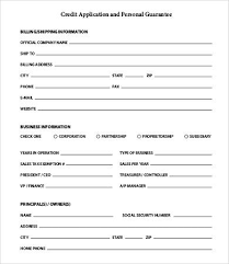 Business Credit Application Form 11 Free Word Pdf