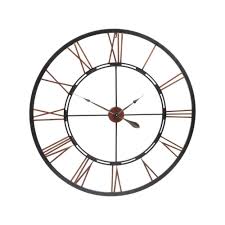 copper skeleton wall clock