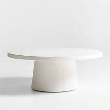White Pedestal Coffee Table By