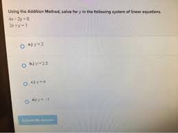 Solved Using The Addition Method Solve