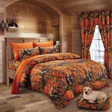 11 pc king size orange camo comforter