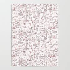Physics Equations In Red Pen Poster By