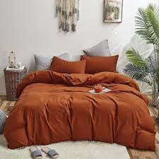 Burnt Orange Comforter Set Solid Color