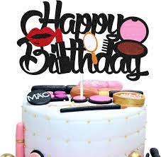 makeup cake topper happy birthday sign