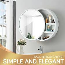 mirrored wall bathroom cabinet round