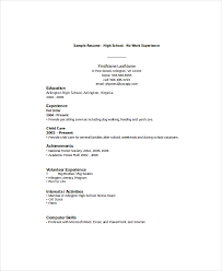 Sample Resume For High School Student Template Business
