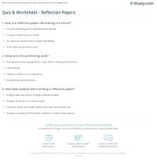 quiz worksheet reflection papers