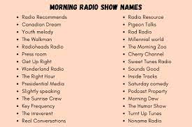 175 awesome morning radio show names