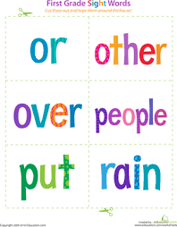 First Grade Sight Words Or To Rain Teaching Pinterest