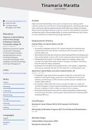 cabinet maker resume exles and