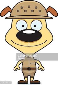 cartoon smiling zookeeper puppy stock
