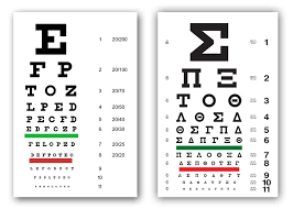 English Eye Chart And Greek Eye Chart Eye Chart Chart