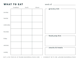 Food Journal Excel Template Weekly Diary Printable Word