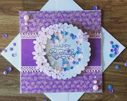 Purple Birthday Card Etsy