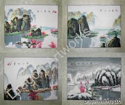 Chinese Four Seasons Painting Set