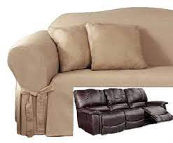 Reclining Sofa Slipcover Cotton Taupe
