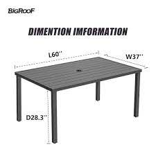 Bigroof Patio Dining Table 60 In